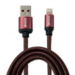 Кабель WIIIX CB810-2A-U8-LR-10BN USB-Lightning 1м коричневый эко-кожа